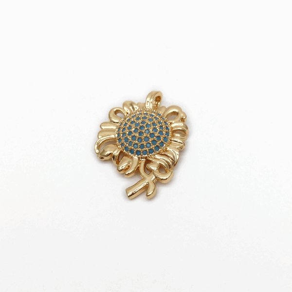 Gold Sunflower Pendant Necklace