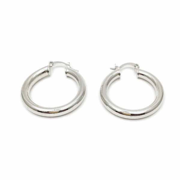 Gold Thick Hollow Hoop Earrings 30mm - Image 2