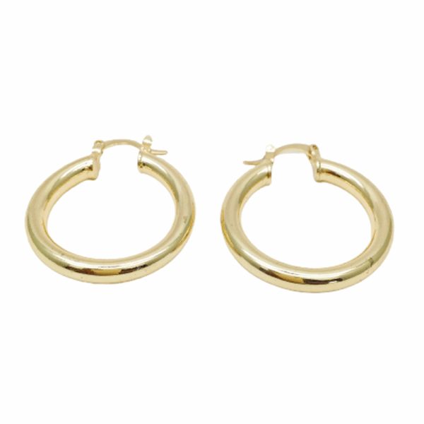 Gold Thick Hollow Hoop Earrings 30mm
