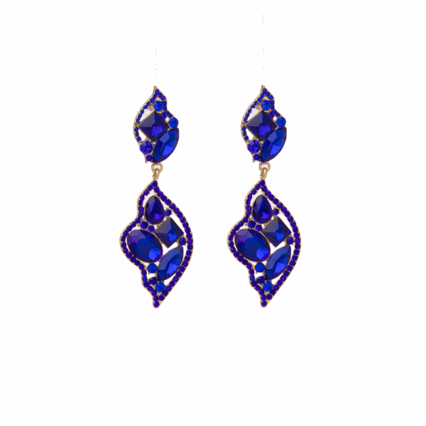 Blue Diamante Statement Earrings