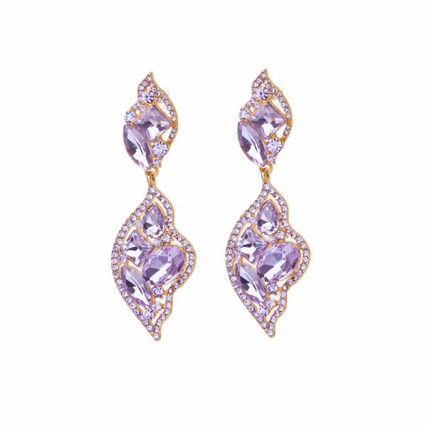 Blue Diamante Statement Earrings - Image 2