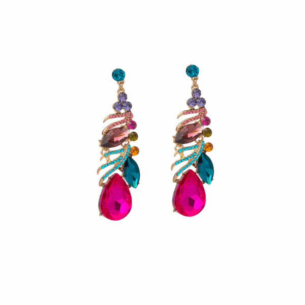 MultiColor Slim Diamante Statement Earring