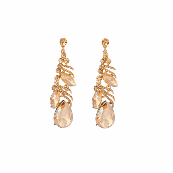 MultiColor Slim Diamante Statement Earring - Image 2