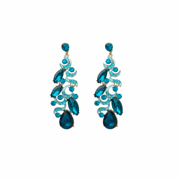 Green Diamante Statement Earring