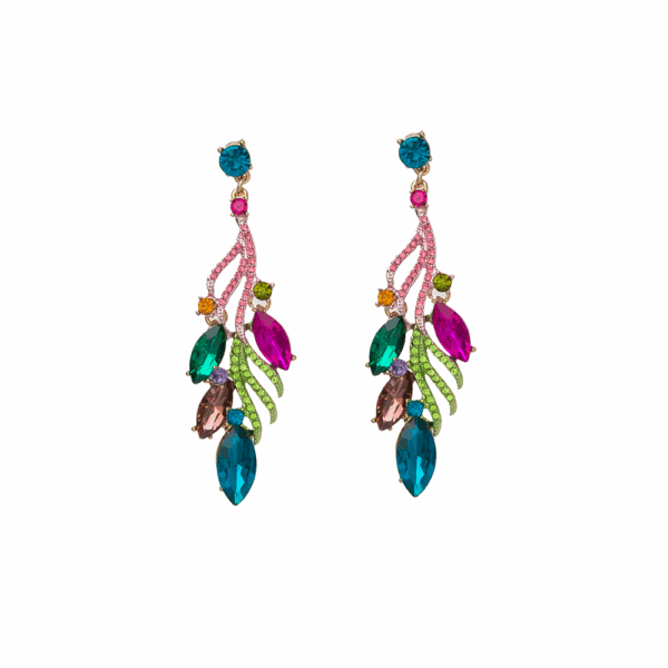 Multi Colored Gem Statement Earring
