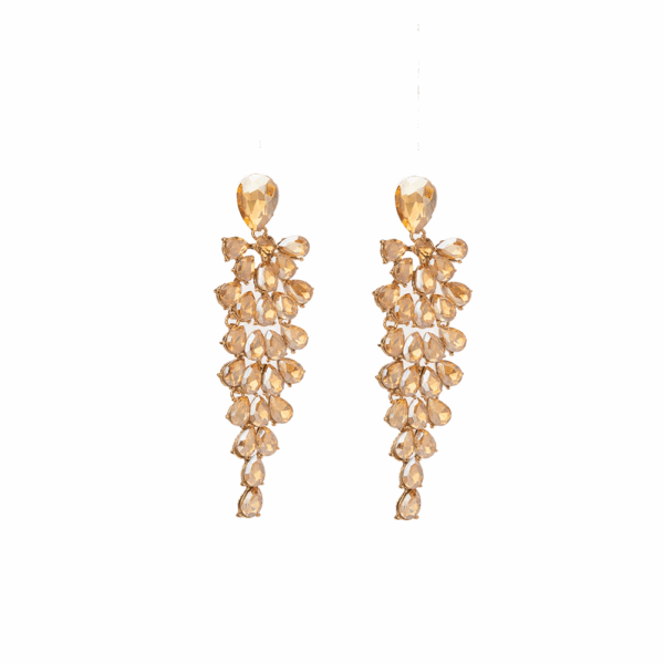 Gold Tapered Gems Drop Earrings