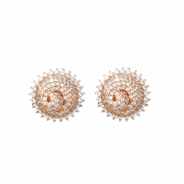 Gold Zirconia Snail Shell Stud Earrings