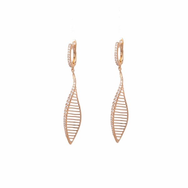 Gold Oval Drop Earrings