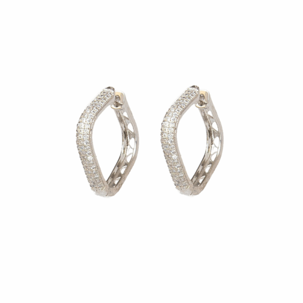 Silver Cubic Zirconia Small Hoop Earrings
