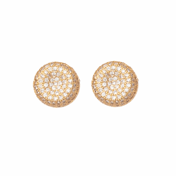 Gold Cubic Zirconia  Stud Earrings - Image 2