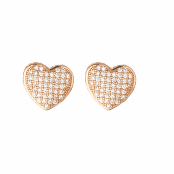 Gold Faceted Crystal Stud Earrings
