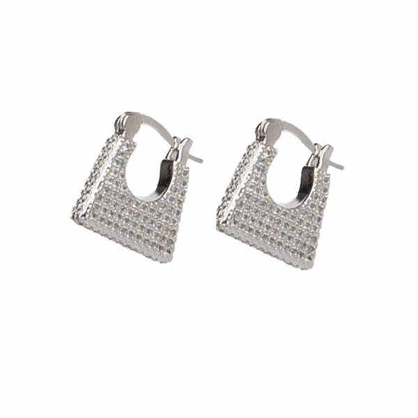 Silver Geometric Small Hoop Earrings
