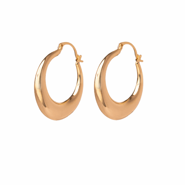 Gold Puffy Circle Hoops