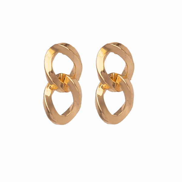 Gold Chain Link Drop Earrings