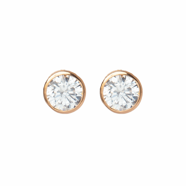 Gold Encased Crystal Stud Earrings