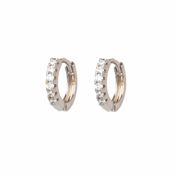 Silver Diamante Ear Hug Hoop Earrings