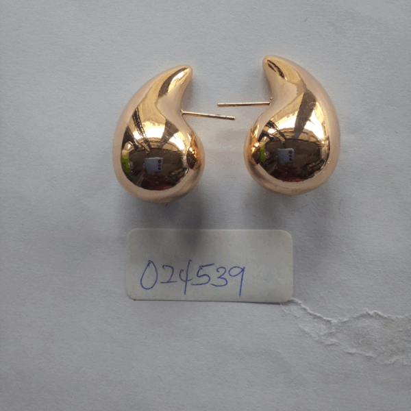 Gold  Puffy TearDrop Earrings