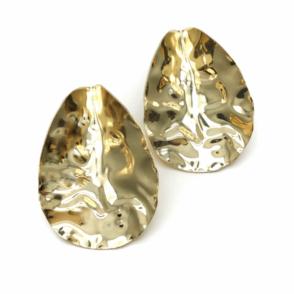 Gold Hammered Sphere Stud Earrings