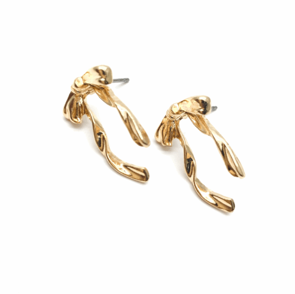 Gold Bow Wiggle Tail Drops