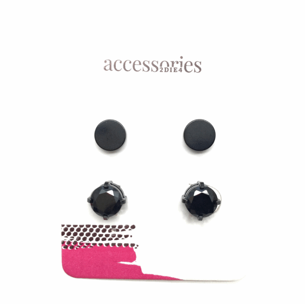 Stainless Steel Crystal Mix Magnetic Studs 2piece 8mm - Image 2