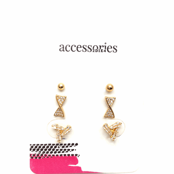 Silver Diamante Stud 3 Piece set JNL - Image 4