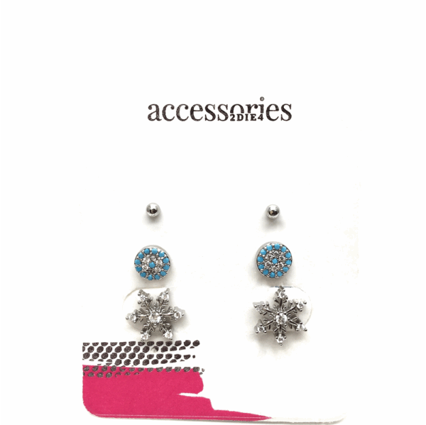 Silver Diamante Stud 3 Piece set JNL