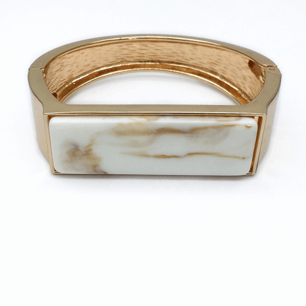 Acrylic Accent Geometric Hinge Bangle - Image 3