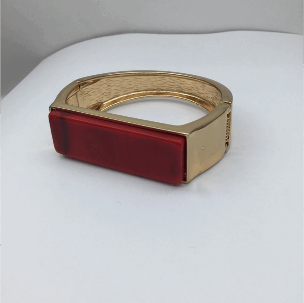 Acrylic Accent Geometric Hinge Bangle