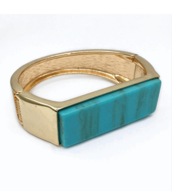Acrylic Accent Geometric Hinge Bangle - Image 2