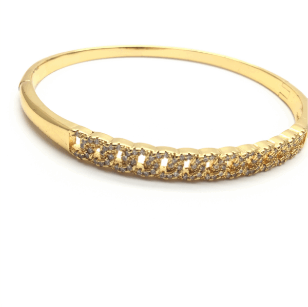 Gold Serrated Hinge bangle