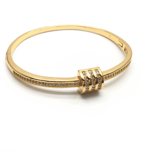 Gold Diamante Knob Accent Bangle