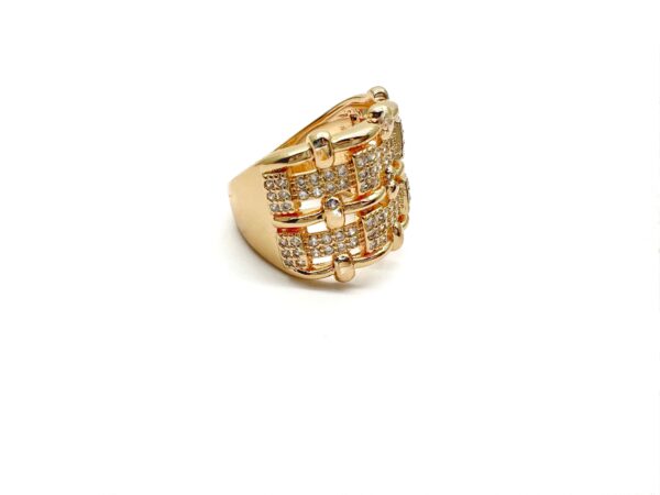 Gold Crystal Lattice Statement Ring