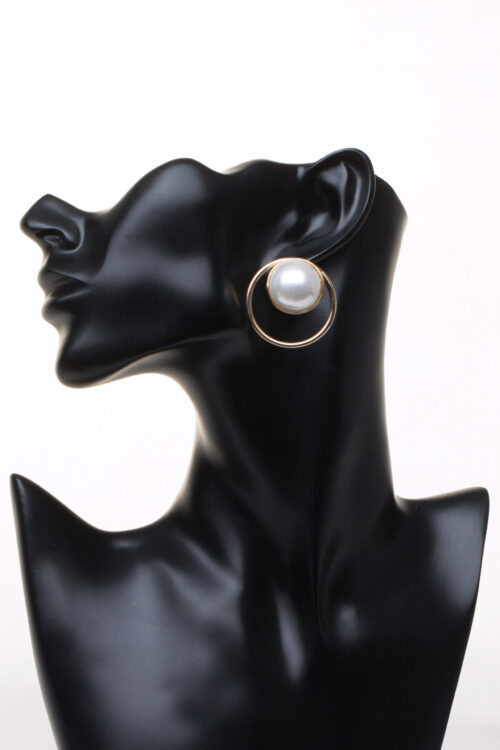 Circled Pearl Earrings