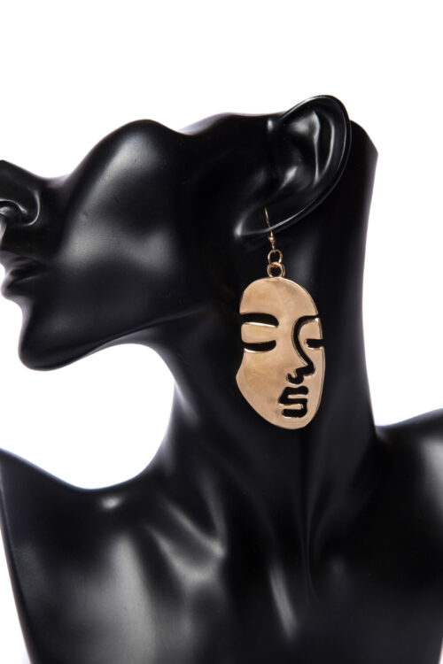Abstract Face Cut Earring