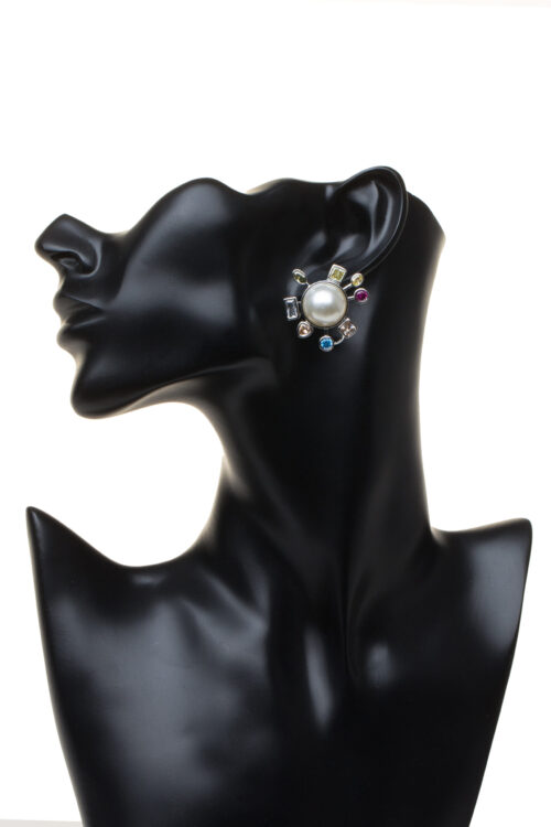 Gemstone Vintage Pearl Earrings