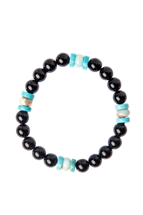 Onyx and Turquoise Bead Bracelet