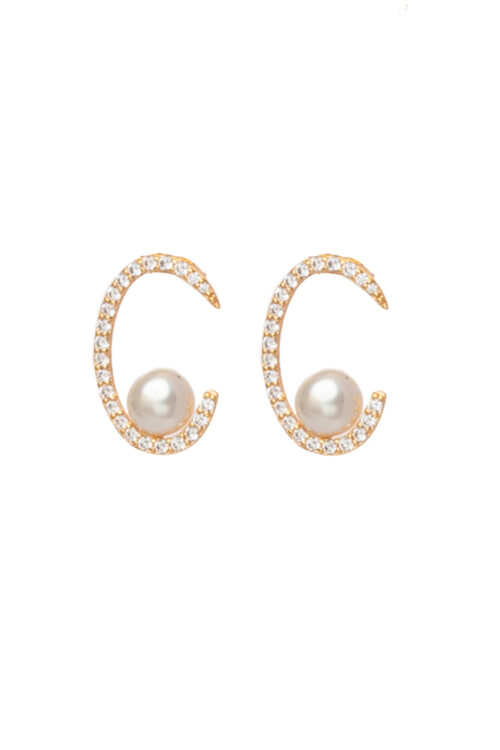 Curvy Pearl Earring