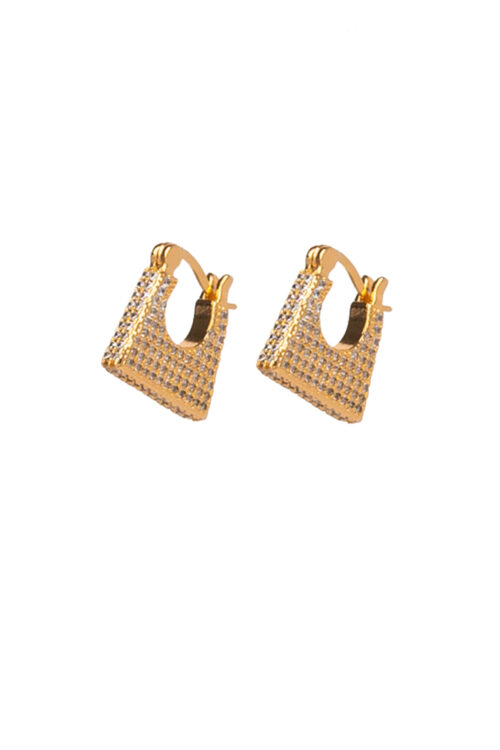 Studded Bag Creole Hoops