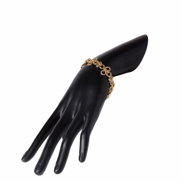 Gold Floral Link Bracelet - Image 2