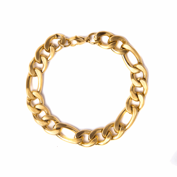 Gold Interlocked Chain Bracelet