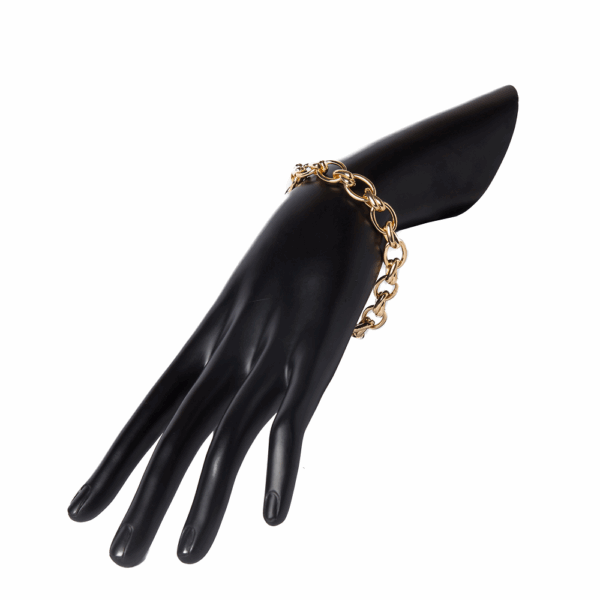 Gold Textured ChainLink Bracelet - Image 2