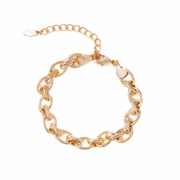 Gold Textured ChainLink Bracelet