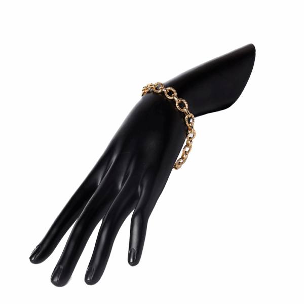 Gold Closed Chain Link Bracelet - Image 2