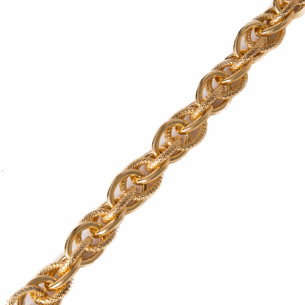 Gold Chunky Textured Link Bracelet - Image 3