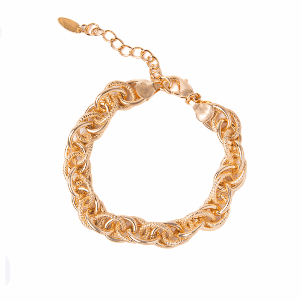 Gold Chunky Textured Link Bracelet
