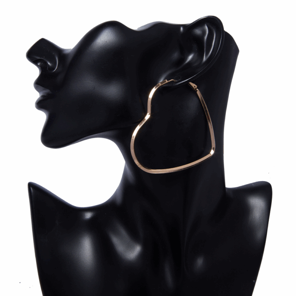 Gold Heart Hoop Earrings - Image 2