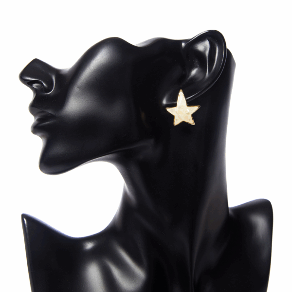 Gold Coated Shimmer Star Stud Earrings - Image 3