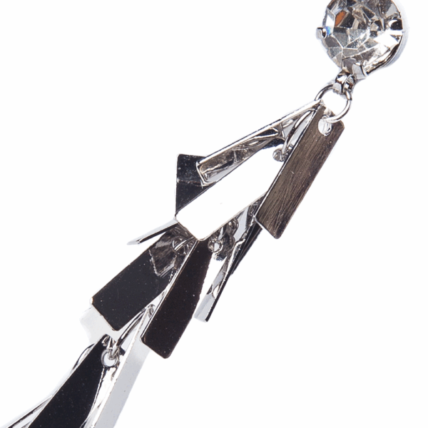 Silver Blade Cascade Earrings - Image 2