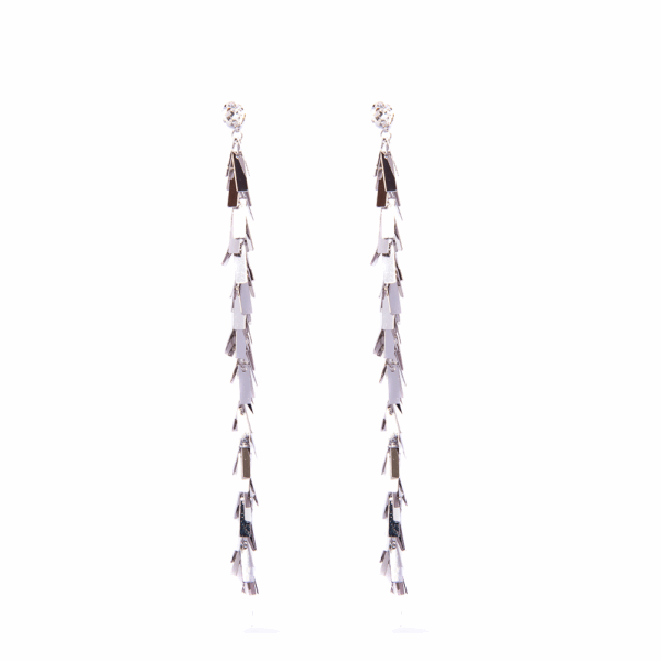 Silver Blade Cascade Earrings