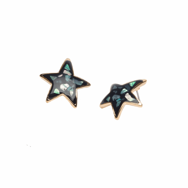 Gold Coated Shimmer Star Stud Earrings - Image 5